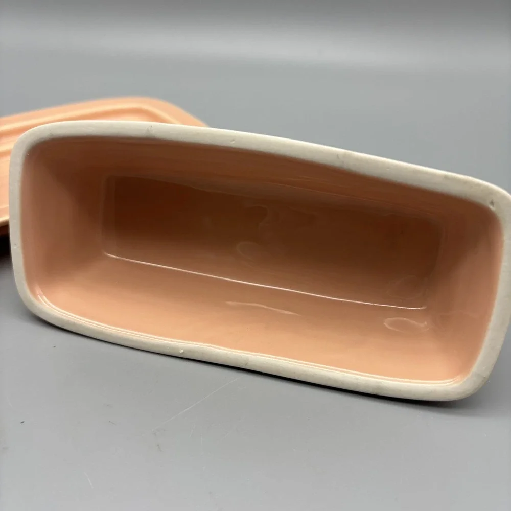 VINTAGE Fiesta, Fiestaware Apricot Covered Butter‎ Dish Unmarked